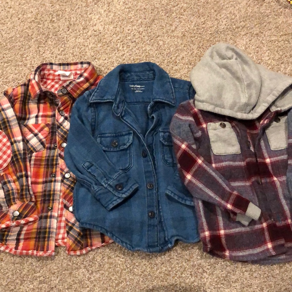 SET OF 3 BUTTON DOWN TODDLER BOY GAP TUCKER & TATE